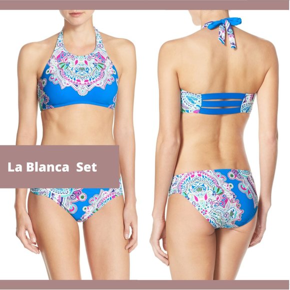 NEW 2PC La Blanca 'Lost Coast' High Neck Halter Top + Bikini Bottom [SZ 6 ] #C98 - Picture 13 of 13